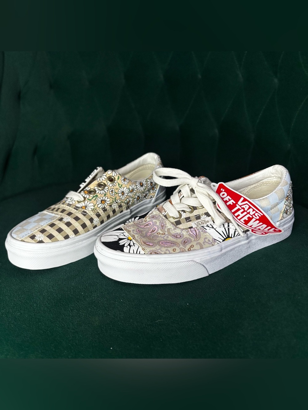 Vans Patchwork Floral Daisy Paisley Checkerboard Sneakers W5 NWOB